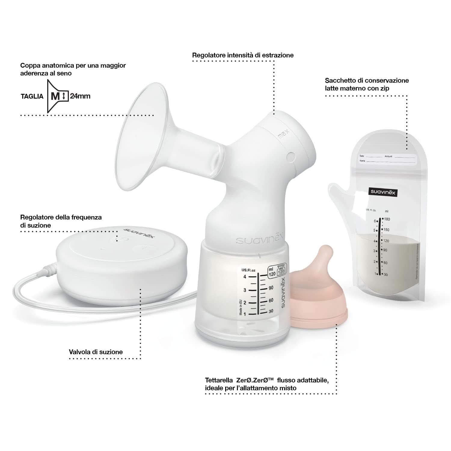 Elektrische melkpomp Suavinex Link Accessoires Voeding en borstvoeding Bebe Naty Shop