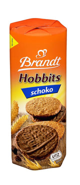 Brandt Hobbits Chocolade 265g Pak - Krokante Volkoren Chocolade Havermoutkoekjes - Knapperig deeg voor het hele gezin - in een praktische koekjesrol