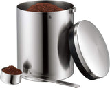 WMF Kult Cromargan koffielepel koffiedoos in roestvrij staal met matte afwerking 500g en 1 liter glazen voorraadpot Depot vaatwasmachinebestendig Voedselbewaardozen Naty Shop