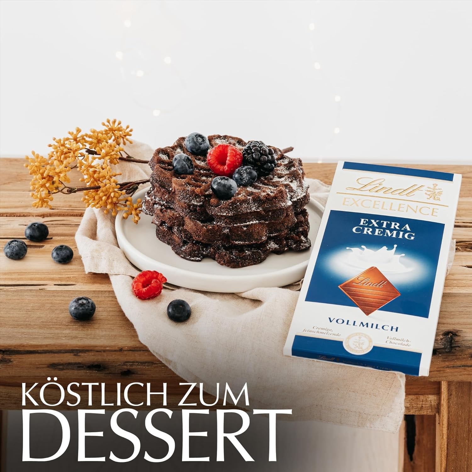 Lindt EXCELLENCE Extra romige melkchocolade | Reep 100g | Fijne, premium melkchocolade met een romige, melkachtige smaak | Intens en aanhoudend aroma | Chocolade geschenk