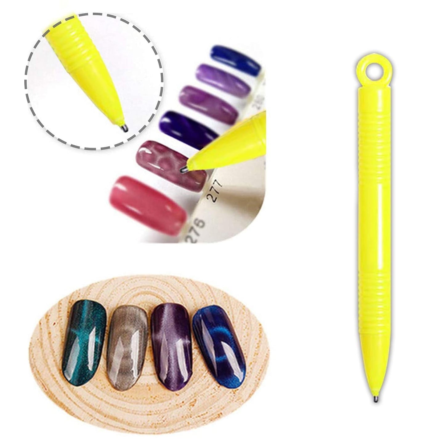 14 Stück Nail Art Werkzeug Magnetstift DIY Magic 3D Magnet Stick Set Verwendung Mit Cat Eye Gel Pulver Oder Nagelack - Magnetic Stift Katze Eye Pen voor ideale Katzenaugen Magische Effekt