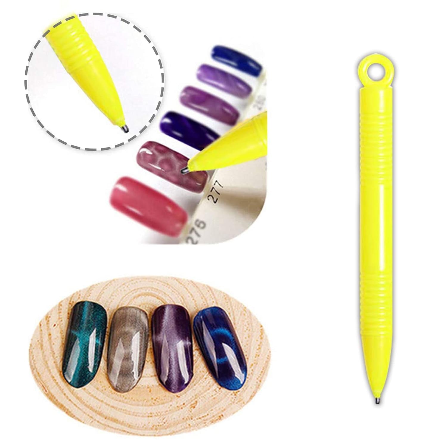 14 Stück Nail Art Werkzeug Magnetstift DIY Magic 3D Magnet Stick Set Verwendung Mit Cat Eye Gel Pulver Oder Nagelack - Magnetic Stift Katze Eye Pen voor ideale Katzenaugen Magische Effekt