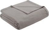 Madison Park Luxe vloeibaar katoen Hoge kwaliteit zacht comfortabel 100% ringgesponnen katoenen deken voor bedbank of bank Blush Full/Queen Naty Shop dekbedden en dekbedden King Grey