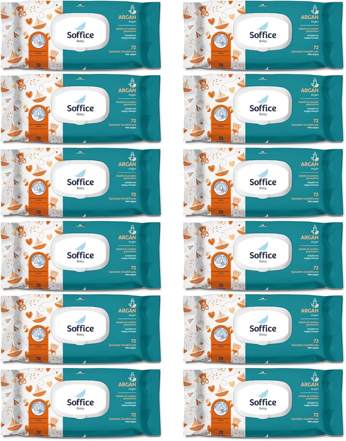 Feuchttücher Für Neugeborene, 72 Stück, Pop-Up Argan – Zubehör Und Produkte Für Die Hygiene Des Babys, Ideal Für Diadelwechsel En Kleuterschool – Babydoekjes Sanft En Reinigend – 12 Packungen Naty Shop