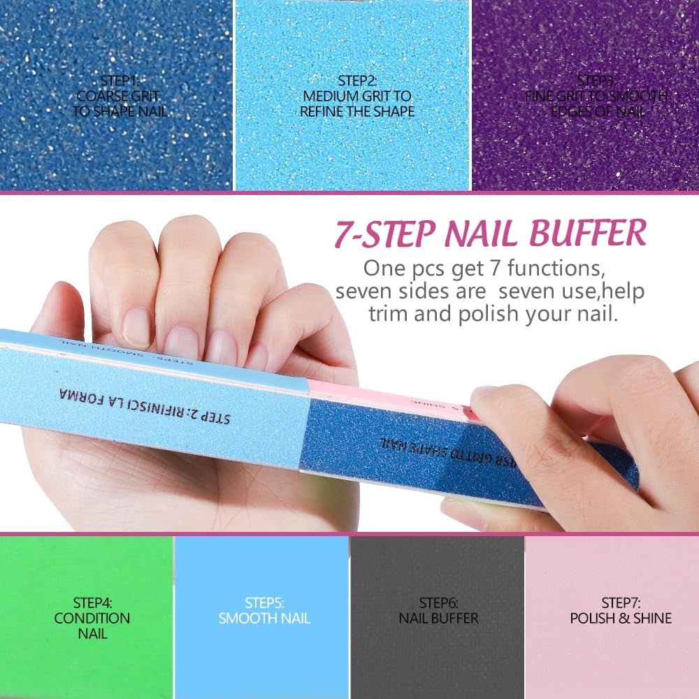 FANDAMEI 20 Stücke Buffer Für Nagel, Nagelfilen Für Gelnägel, Profi Nagelfeile 100/180, Polierfeile Fingernägel, Filen Für Gelnägel, manicure- en pedicureset