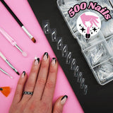 TRIXES 500 stuks gelnageltips Franse nagels Heldere acryltips voor doe-het-zelf-manicure 10 verschillende ontwerpen