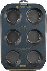 Masterclass 6-Loch-Muffinblech Met PTFE-, PFOA- en Bpa-Freiem Antihaftbeschichtung, Robustes 1Mm Dickes Karbonstahlblech, 27 X 18Cm Cupcake-Form Vormen en bakplaten Naty Shop