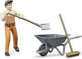 Bruder 62130 - Bworld figurenset gemeentelijke arbeider - speelgoedfiguur op schaal 1:16, bouwvoertuig, bouwvakker, boerderij, man Actiefiguren Naty Shop