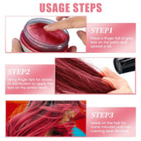 Tijdelijke haarkleur 4,23 ounce kleurwas voor heren Dames Wasbaar Natuurlijke kleur Pommade Instant haarverf voor feest Cosplay Halloween (rood) Naty Shop haarverf