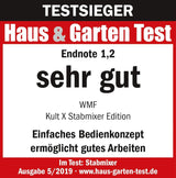 WMF Kult X Edition Stabmixer, Zauberstab 600 W, Pürierstab Edelstahl Mit Variabler Geschwindigkeitsenstellung, Purierstab Edelstahl Matt Kitchen Naty Shop