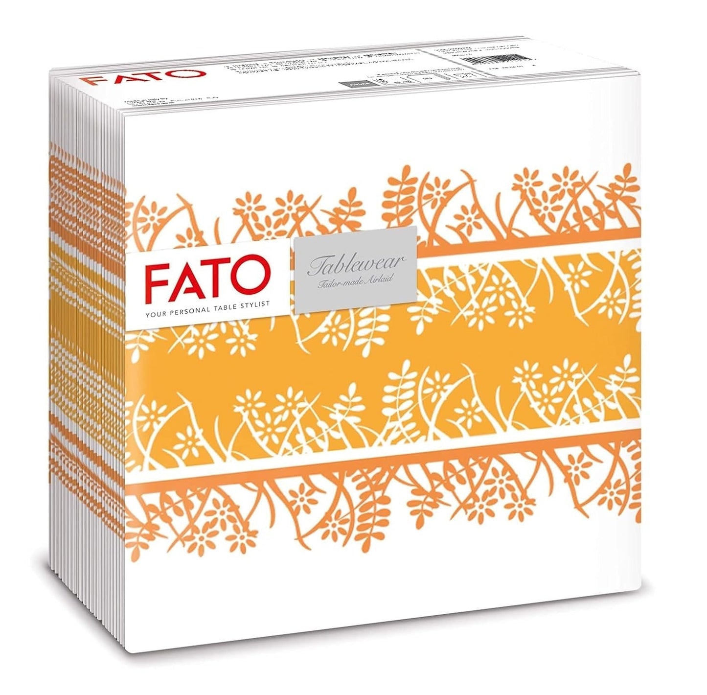 Fato - Droogpapieren servetten, airlaid, textieleffect, verpakking van 50 servetten, 40X40 gevouwen in 4-formaat, Tropicana Decor