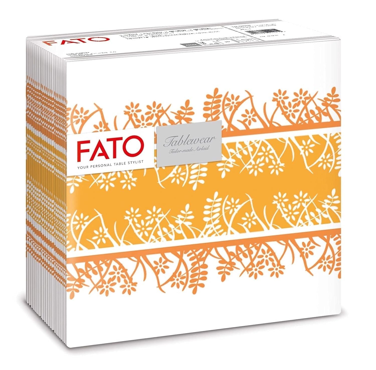 Fato - Droogpapieren servetten, airlaid, textieleffect, verpakking van 50 servetten, 40X40 gevouwen in 4-formaat, Tropicana Decor
