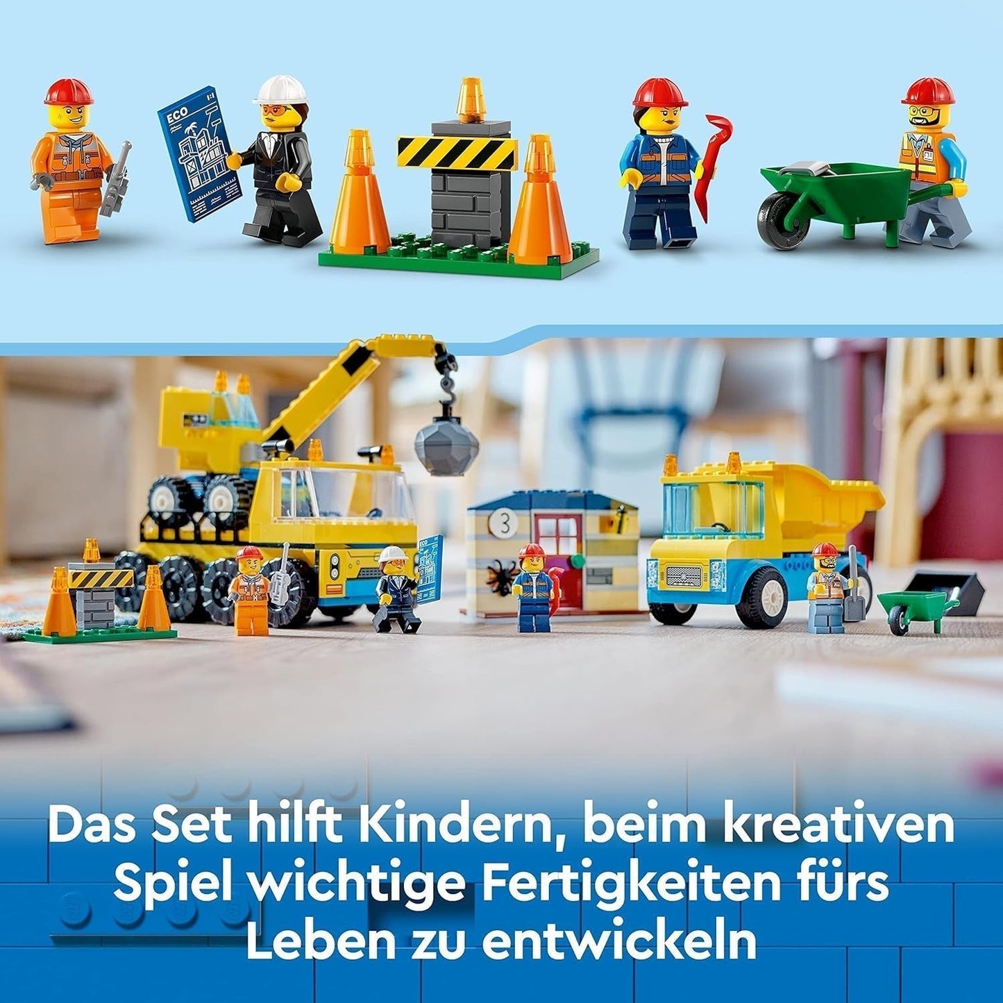 LEGO 60391 City-bouwvoertuigen en sloopkogelkraan, graafmachine, dumptruck en speelgoedtransportvoertuigen, educatief speelgoed voor kinderen vanaf 4 jaar Bouwsets Bekijk de LEGO-Store