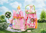BABY Born Storybook Cottage, opvouwbaar poppenhuis voor poppen van 18 cm met tafel, open haard, chaise longue en telescoop, roze groen, 833803 Zapf Creation Poppenhuizen Naty Shop