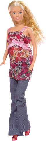 Simba 105734000 - Steffi Love Welcome Baby, Zwangere pop, Met de baby in de buik, Accessoire, Aankleedpop, 29Cm, Voor kinderen vanaf 3 jaar Naty Shop Dolls Standaard titel