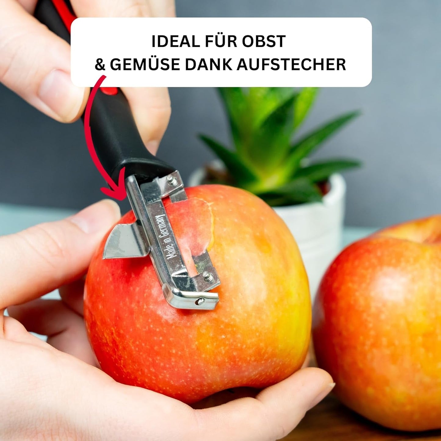 Westmark 29092270 Sparschäler Gallant, Pp/Tpe/Edelstahl, Schwarz / Rot, 16,5 X 3,7 X 2 Cm Dunschiller Naty Shop