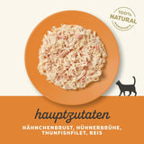 Applaws 100% natuurlijke Nassfutter für Katzen, Hühnerbrust mit Tunfischfilet in Brühe - Verpakking met 12 x 70g Beuteln