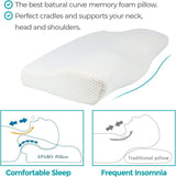 Edihome Neksteunkussen Nekpijnverlichtingskussen 50 x 30 x 10 cm Memory Foam Nekkussen Orthopedisch kussen Ergonomische dubbele katoenen hoes Hypoallergeen
