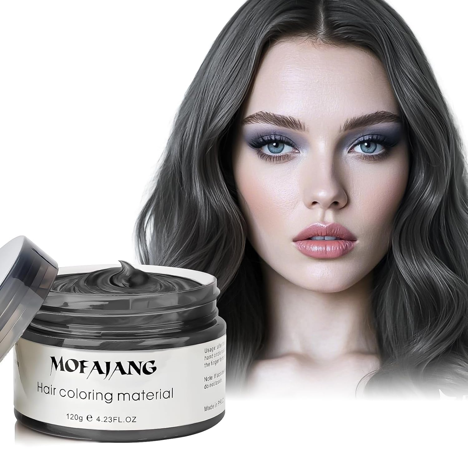 Tijdelijke haarkleur, 4,23 ounce kleurwas voor mannen en vrouwen, wasbare natuurlijke kleurpommade, instant haarverf voor feest, cosplay, Halloween (rood) Naty Shop haarverf zwart 120G (1 pakket)