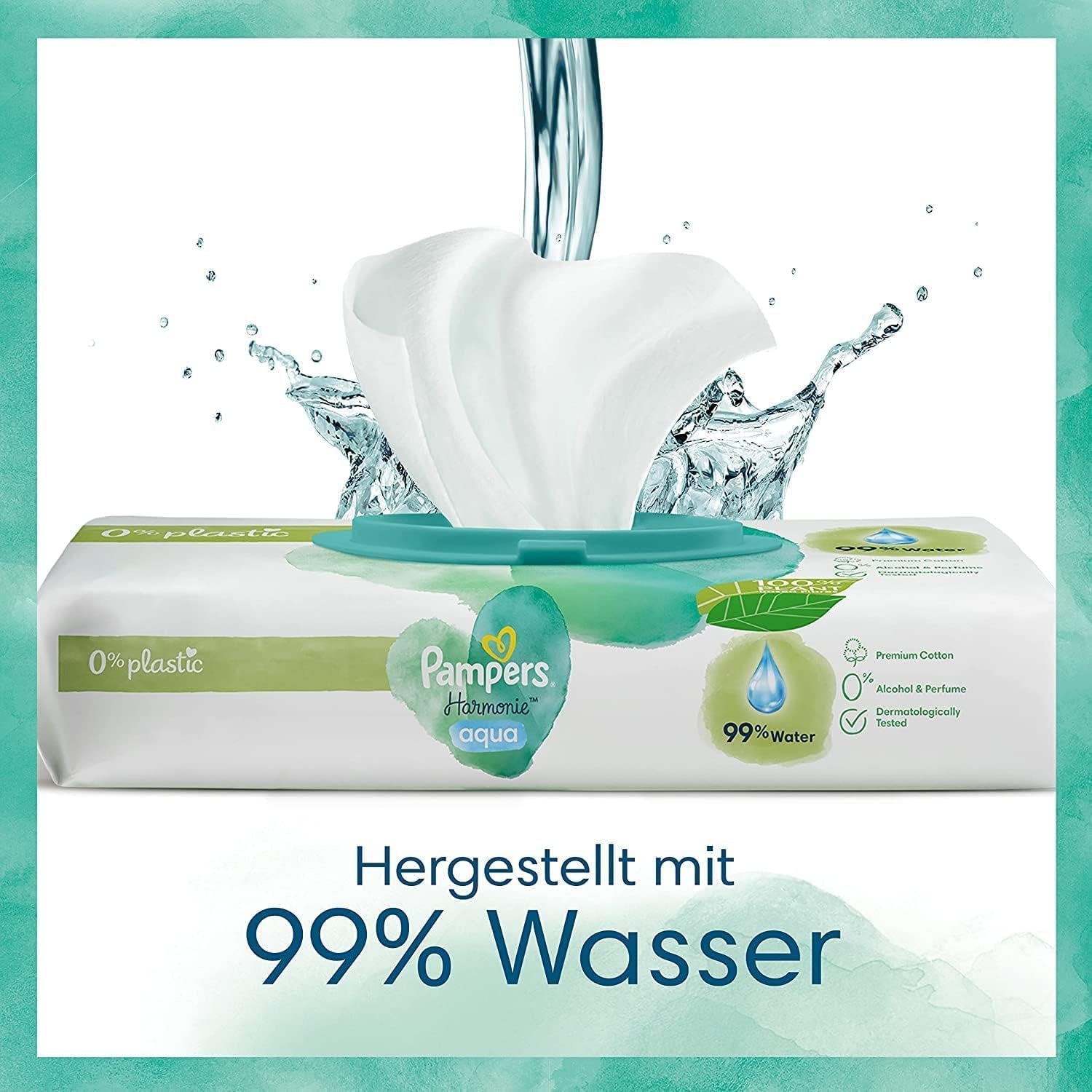 Harmonie Aqua Babyluierset Maat 1 (2-5 kg, 180 stuks), Maat 2 (4-8 kg, 240 stuks), Half Moon Box en Aqua Babydoekjes, 720 Doekjes (15 x 48), Baby Starter Kit