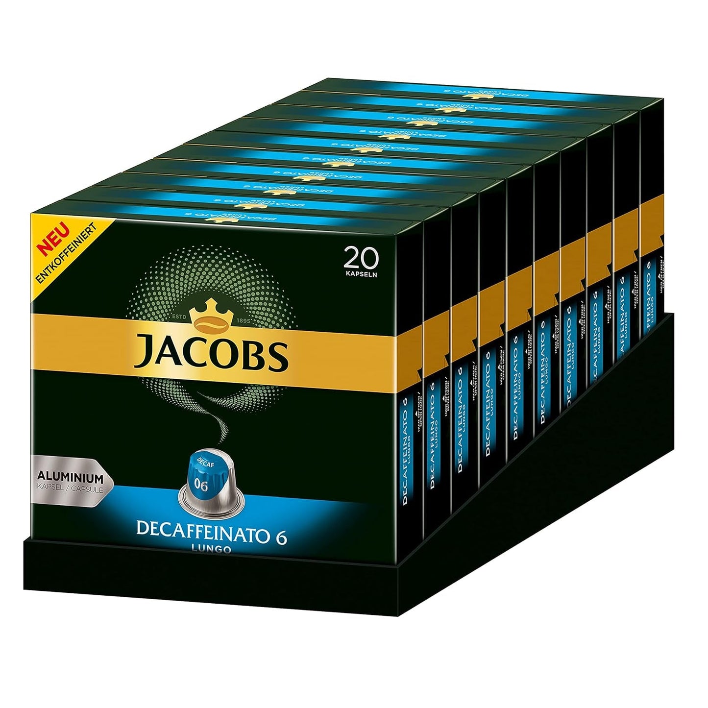Kaffeekapseln Espresso Ristretto, Intensität 12 van 12, 10 x 20 Getränke & Kaffeekapseln Lungo Decaffeinato- Intensität 6- 200 Nespresso compatibel Kapseln, 10er Pack, 10 x 20 Getränke