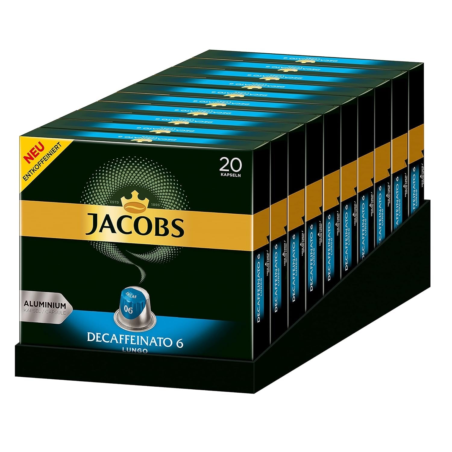 Kaffeekapseln Espresso Ristretto, Intensität 12 van 12, 10 x 20 Getränke & Kaffeekapseln Lungo Decaffeinato- Intensität 6- 200 Nespresso compatibel Kapseln, 10er Pack, 10 x 20 Getränke