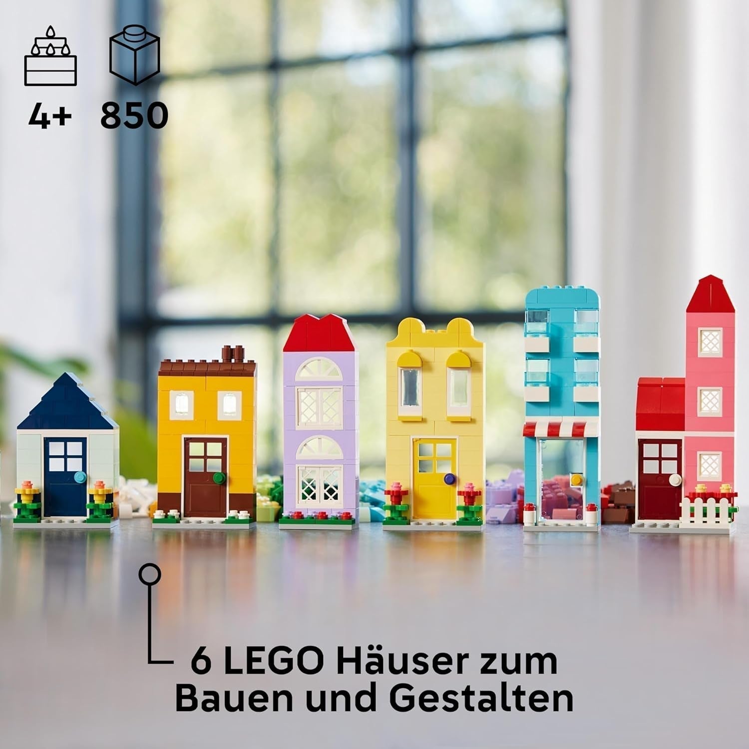 LEGO Classic Creatieve Huizen, bouwstenenset voor kinderen, 850 stenen bouwspeelgoed, huizenbouwspeelgoed met accessoires, cadeau voor jongens en meisjes vanaf 4 jaar 11035 Bouwsets Beuche bij LEGO-Store