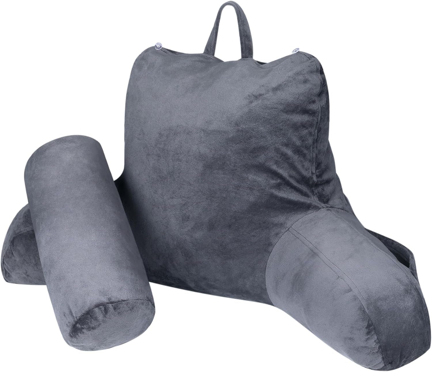 INFANZIA ergonomisch leeskussen met armleuningen, rugsteun van traagschuim, grijs, M