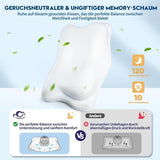 Cloudétoile Nekkussen Memory Foam Kussen - 2 in 1 Ergonomisch Orthopedisch Kussen Visco Foam Kussen Zijslaper Neksteun Kussen In hoogte verstelbaar Memory Foam Kussen Wit 64X38X12cm Cervicale Orthopedische Kussens Naty Shop