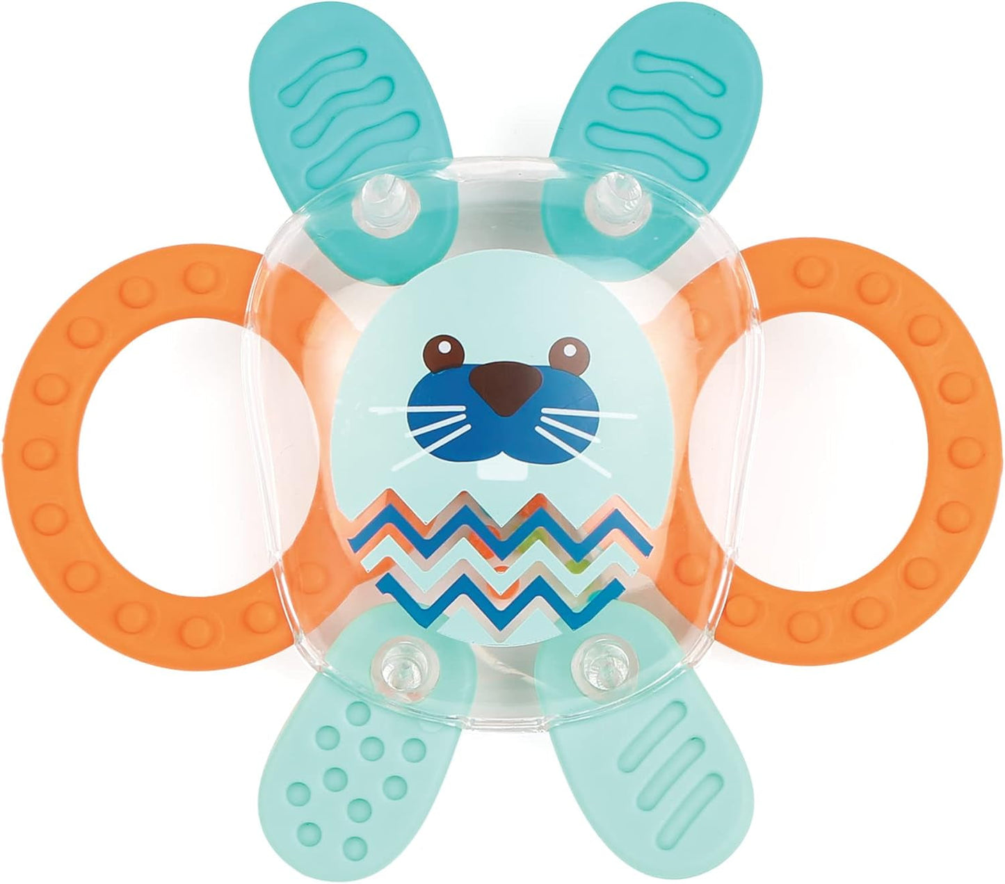 LUDI - Planet Bell - Speelgoed voor kinderen - Vanaf 3 maanden - Levendige kleuren, verschillende texturen en originele vorm - Bevordert de fijne motoriek en behendigheid Babyspeelgoed Naty Shop Konijn