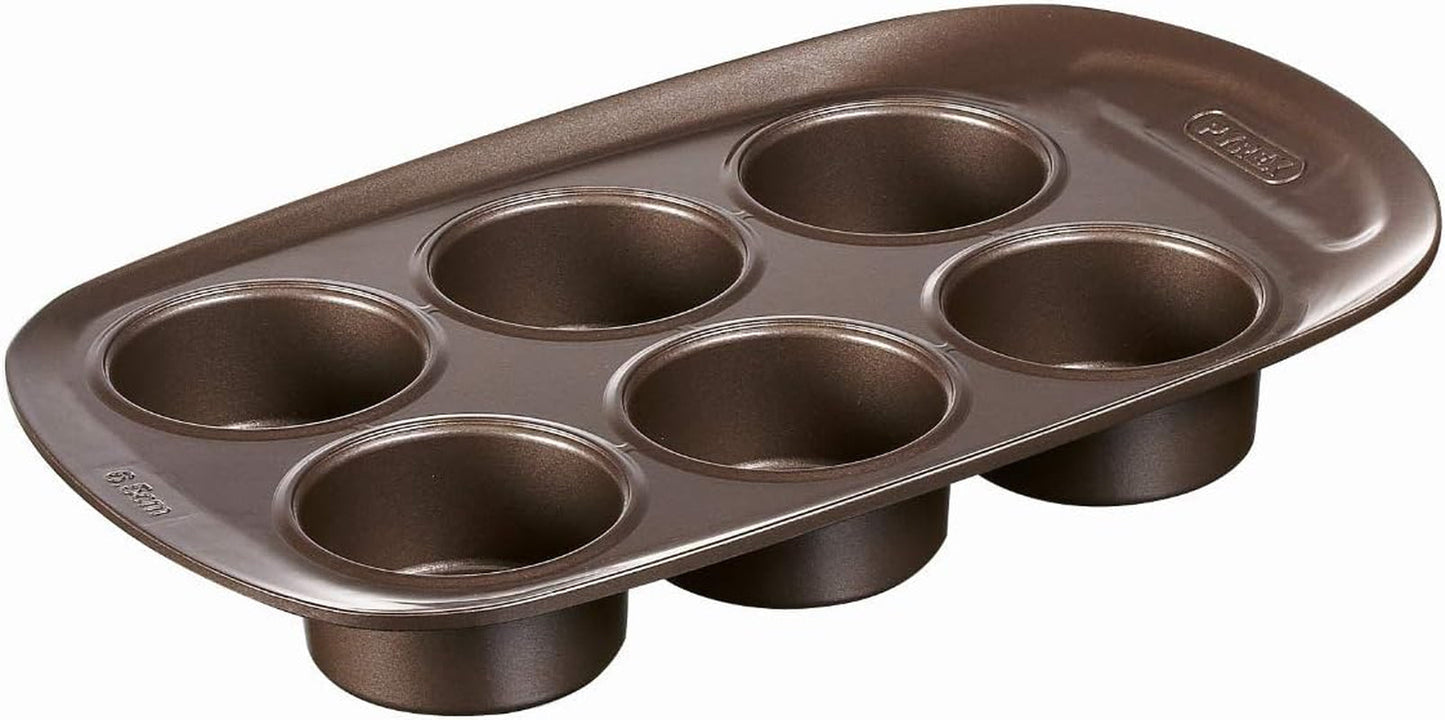 Pyrex BANDEJA 6 MAGDALENAS ASYMETRIA PX Muffinförmchen, Metall, Bunt, 6 Magdalena Vormen en bakplaten Naty Shop 6 Magdalena