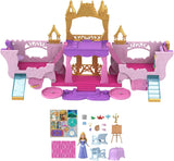 Mattel Disney Princess transformatiespeelset Koets naar kasteel met Aurora minipop, 3 niveaus, 6 speelplekken, 4 figuren, meubels en accessoires HWX17