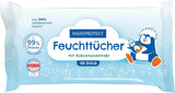PAEDIPROTECT Babydoekjes 1 x 10 stuks Gevoelige babywaterdoekjes 99% water Geurvrij Baby en kinderen Gevoelige huid Kokosextract Microplasticvrij Veganistisch (5-pack)