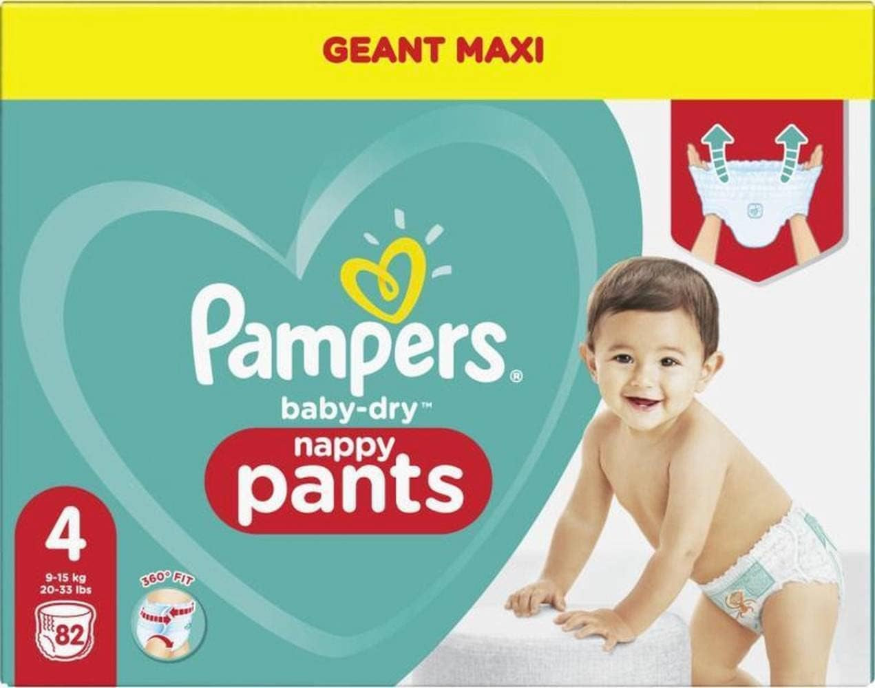 Pampers (oude versie), slipje, maat 4, 9 kg-15 kg, pakket van drie (1 x 88 luiers)