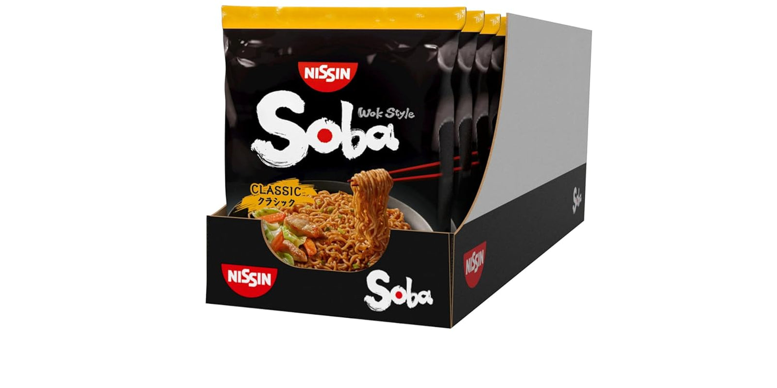 Nissin Bag Soba Noodles - Klassieke Japanse Instant Noedels 9 Pack Wokstijl Met Yakisobasaus Snelkoken Aziatisch Voedsel (9 x 109g)