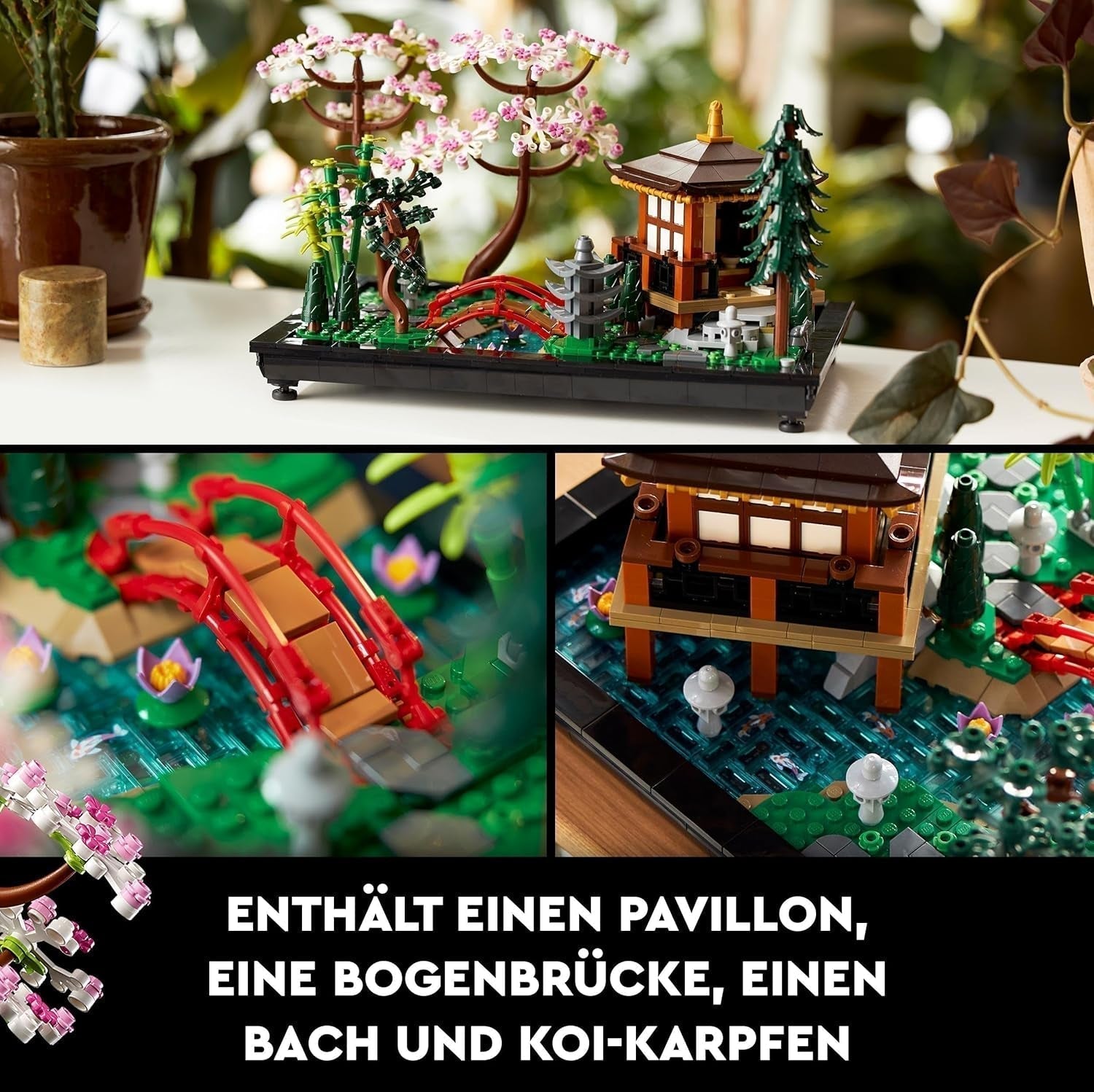 Lego Icons Garden Of Silence - Zen-botanische tuinset voor volwassenen met lotusbloemen - Aanpasbare, Japans geïnspireerde bureaudecoratie - Cadeau voor dames en heren 10315 Bouwsets Besuche in LEGO-Store