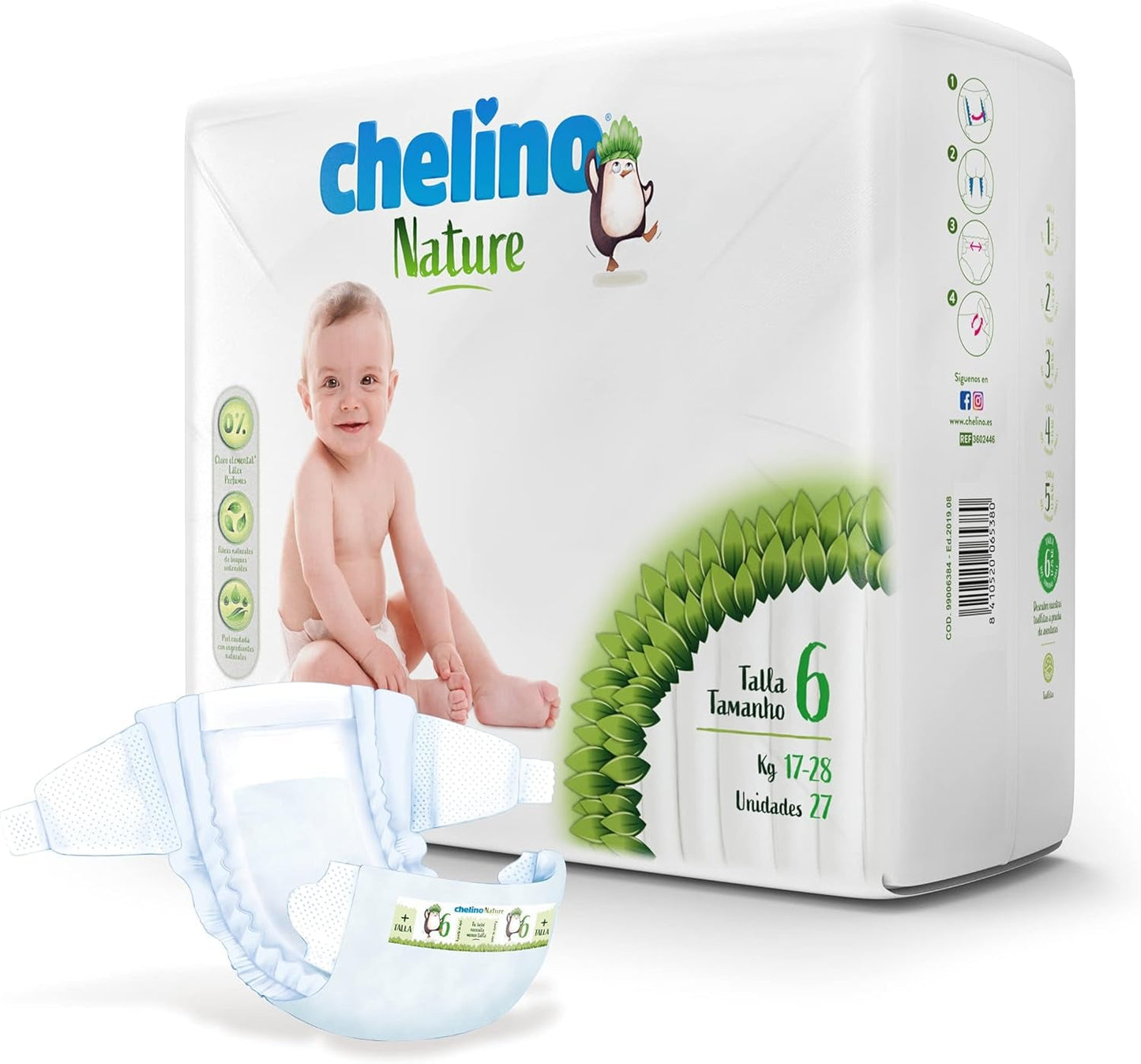 Nature babyluier, maat 6 (17-28 kg), 162 luiers