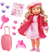 Bayer Design 94635AA Charlene functionele interactieve pop met slaperig haar en ogen, spreekt en zingt 90 zinnen, 2 gedichten en 8 liedjes, 46 cm, roze