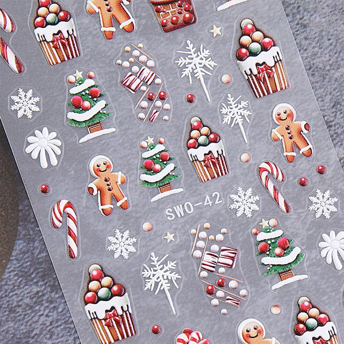 JMEOWIO Nagelsticker Weihnachten 6 Blatt Nail Art Sticker Selbstklebend Nagelaufkleber Schneeflocke Winterurlaub Niedlich Decoratie Nageldesign Zubehör
