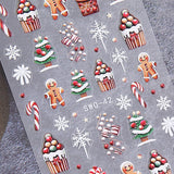 JMEOWIO Nagelsticker Weihnachten 6 Blatt Nail Art Sticker Selbstklebend Nagelaufkleber Schneeflocke Winterurlaub Niedlich Decoratie Nageldesign Zubehör