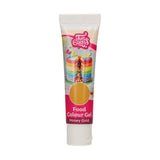 Funcakes kleurstof, Honey Gold kleurgel: Hoog geconcentreerde kleurstof voor deeg, room, fondant, marsepein en gebak. Gemakkelijk doseren. Eén druppel om levendige kleuren te creëren. Halal. 30 gram