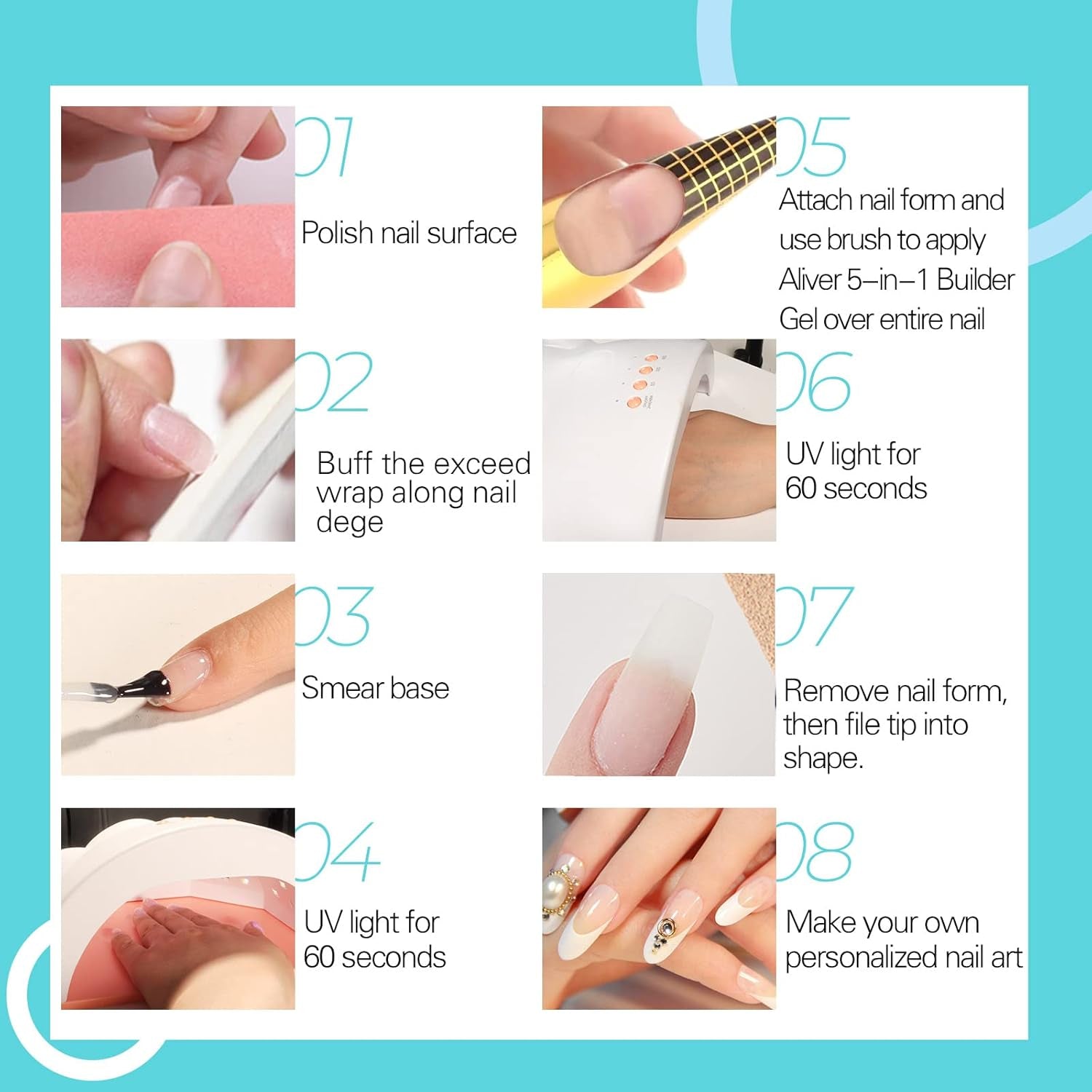 Builder 5 in 1 Builder Gel 15ml, Nail Builder Gel, Nail Builder Gel, UV/LED Nagelverlenging Nagellak, Extensions, Nail Art, Stickers, Gel Nail Builder Gel (wit)
