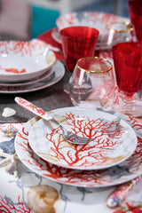 Excelsa Coral servies, 18-delig, porselein, rood