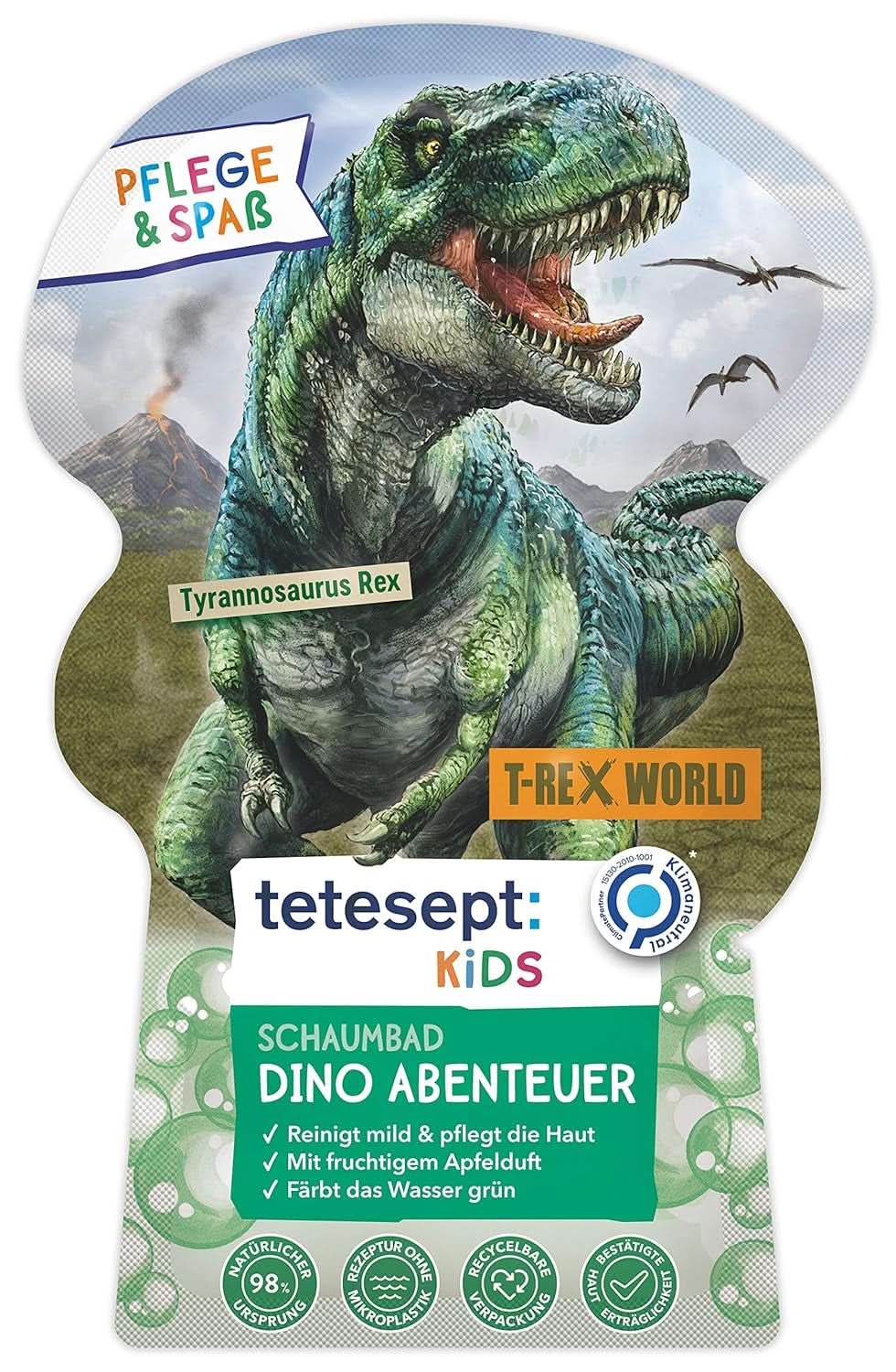 Tetesept Kids Dino - badadditief voor kinderen, schuim, kleurt het water groen, 40 ml Naty Shop Standaardtitel