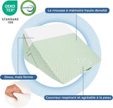 INFANZIA wigkussen voor bed, hoekkussen, driehoekig kussen, opvouwbaar, traagschuim, slaapapneu, zure reflux, beenhoogte, lezen, groen