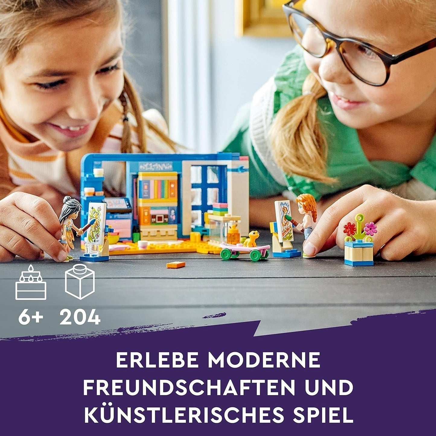 LEGO 41739 Friends Liann's kamer, minispeelgoed met kunstthema, kleine collectie cadeau met minipoppen van Liann, herfst en huisdier 2023-serie Bouwsets Bekijk de LEGO-Store
