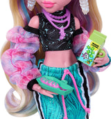 Monster High Lagoona Blue Neptuna vis korte top en sport maxi rok pop met 7 accessoires, waaronder schelpzonnebril, snack en tas, JHK33