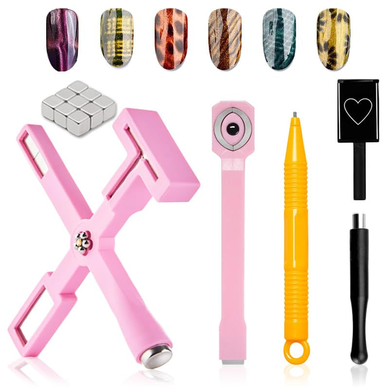 14 Stück Nail Art Werkzeug Magnetstift DIY Magic 3D Magnet Stick Set Verwendung Mit Cat Eye Gel Pulver Oder Nagelack - Magnetic Stift Katze Eye Pen voor ideale Katzenaugen Magische Effekt