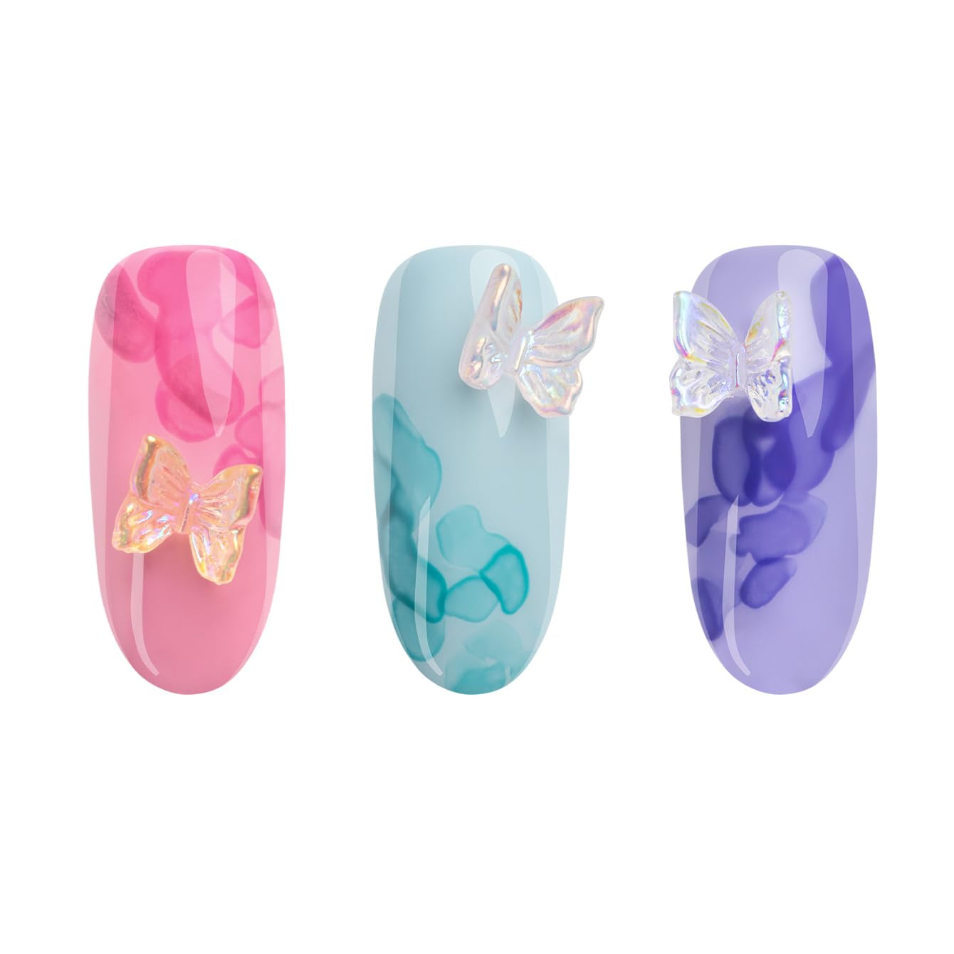 NÉONAIL Nageldecoratie 3D Nail Art Schmetterlinge - Nail Charms - Nägel Selber Machen - Nails - Nageldesign Accessoires - Nailart - Nail Art Zubehör - Nagel Deko - Nagelschmuck - Mehrfarbig