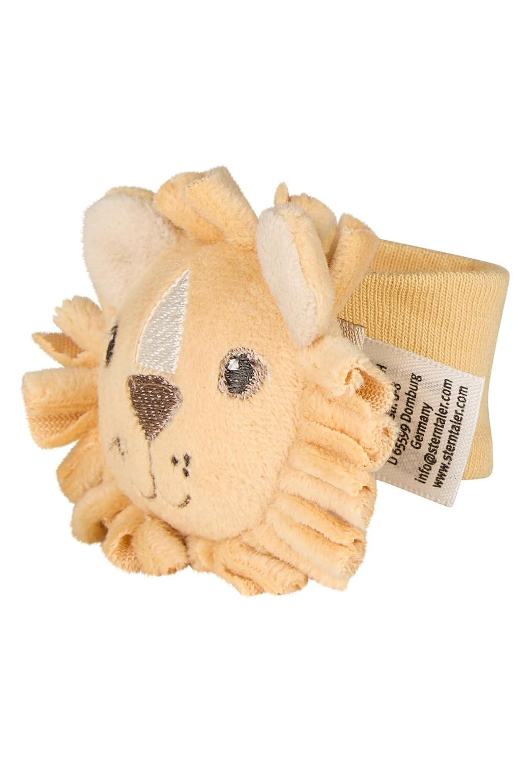 Leo Lion Rammelaararm Sterntaler - Zacht speelgoed voor baby's met rammelaar en elastiek - Voor baby's om vast te pakken en mee te spelen - Ideaal cadeau, Oker babyspeelgoed Naty Shop Standaardtitel
